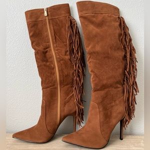 BRAND NEW Cape Robbin Camel Fringe Artena Heeled Boots Size 6.5